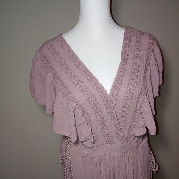 Baltic Born Jennifer Deep V Neck Maxi Dress Dusty Pink Rose  Size XXL - Picture 5 of 11